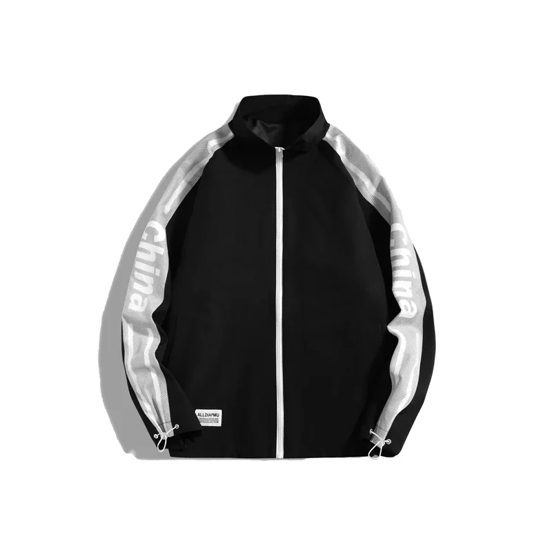 

Мужская уличная куртка с буквенным принтом, Повседневная Уличная куртка в стиле пэчворк, Осень-зима 2023