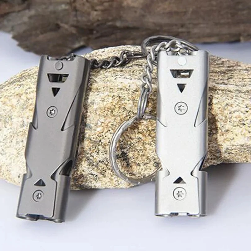Outdoor Portable Keychain Whistle Stainless Steel Double Pipe Emergency Survival Whistle Multifunction Tools for whistle keychain,mini whistle,survival whistle,soccer whistle,sport whistle,metal whistle,sports whistle,horror scream whistle,wooden train whistle toy
