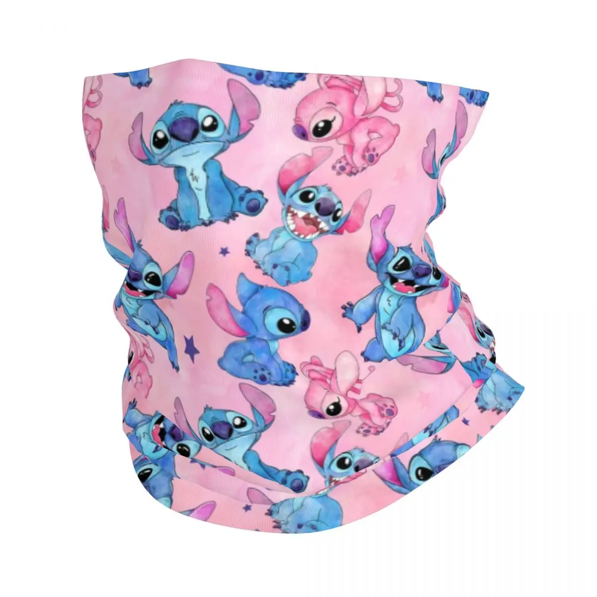 Custom Disney Lilo And Stitch Pattern Bandana Neck Gaiter for Hiking Cycling Women Men Wrap Scarf Kawaii Headband Warmer