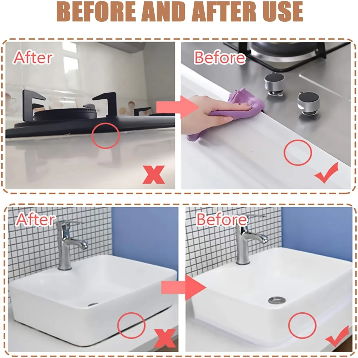 Description Picture 5 of itemCaulk Tape Waterproof Self Adhesive,Razor Blade Scraper,Bathtub Caulk Strip Sealant Tape for Kitchen Countertop,Sink,Toilet