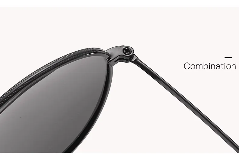 Klassische Vintage Runde Polarisierte Sonnenbrille Männer Marke Designer Polaroid Sonnenbrille Frauen Metall Rahmen Schwarz Objektiv Brillen_voghion.com