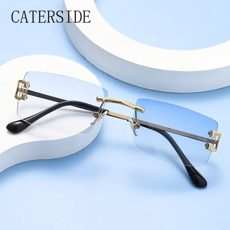 

New Polarized Square Rimless Metal Frame Sunglasses Fashion Vintage Women Sun Glasses Uv400 Driving Fishing The Best Gifts