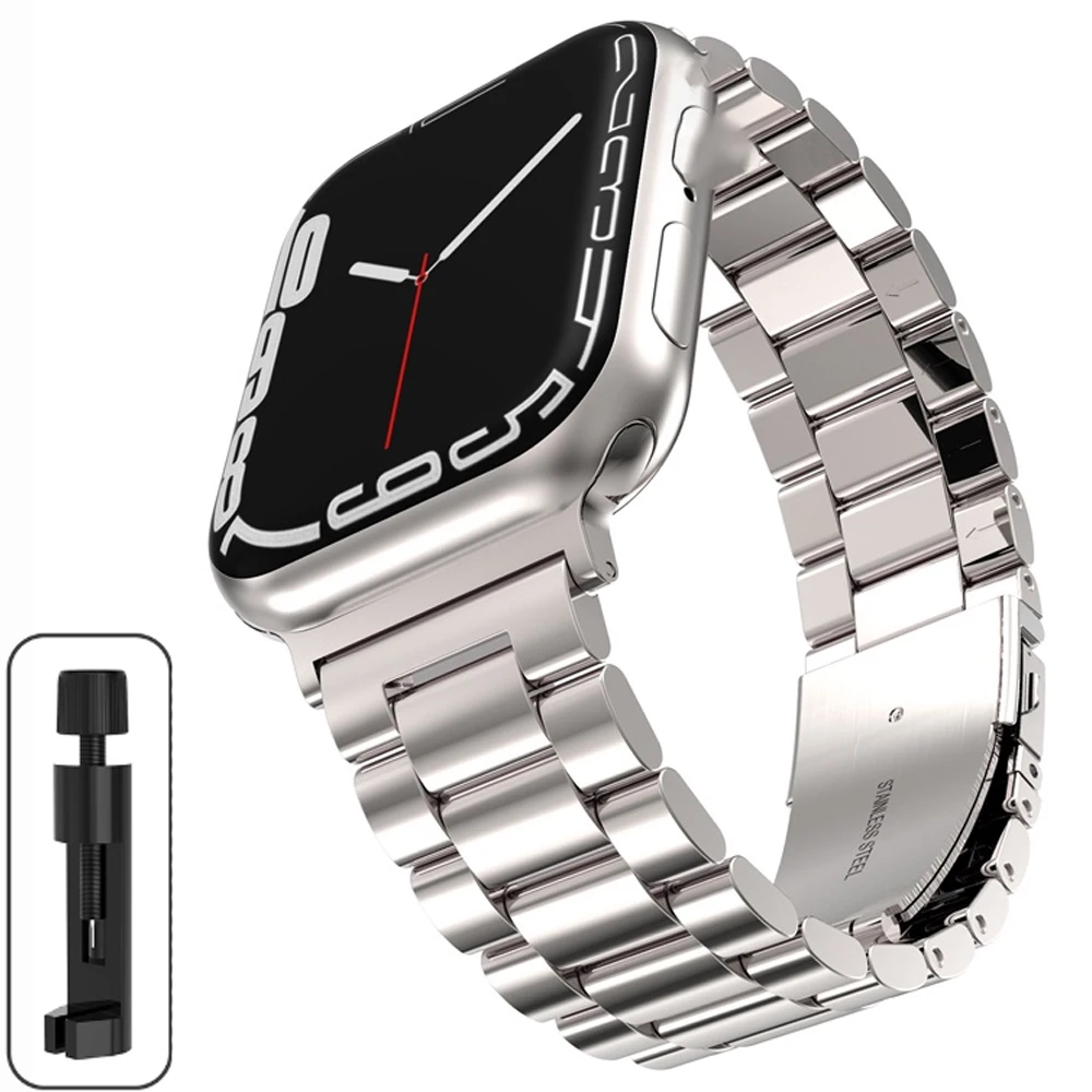 Elegant Stainless Steel Watch Strap Bracelet - Premium Metal Wristband