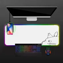 

Anime Wireless Charging Mouse Pad Totoro Mouse Mat Gaming Accessories Computer Table Offices Black Desktop Table Mat Setup Gamer