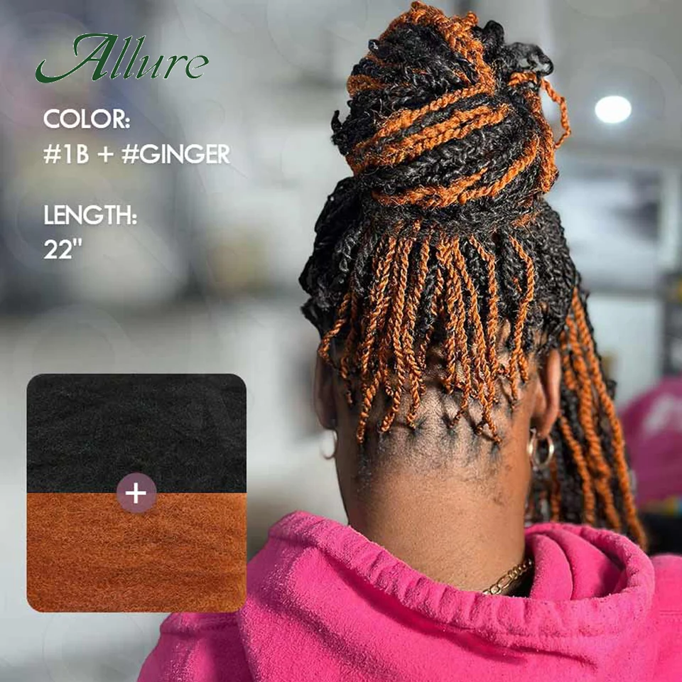 QVR Afro Kinky Bulk Human Hair for Dreadlocks Extensions Natural Black Colored Braid Hair Twist Braiding 1 Pack 50 Gram Allure