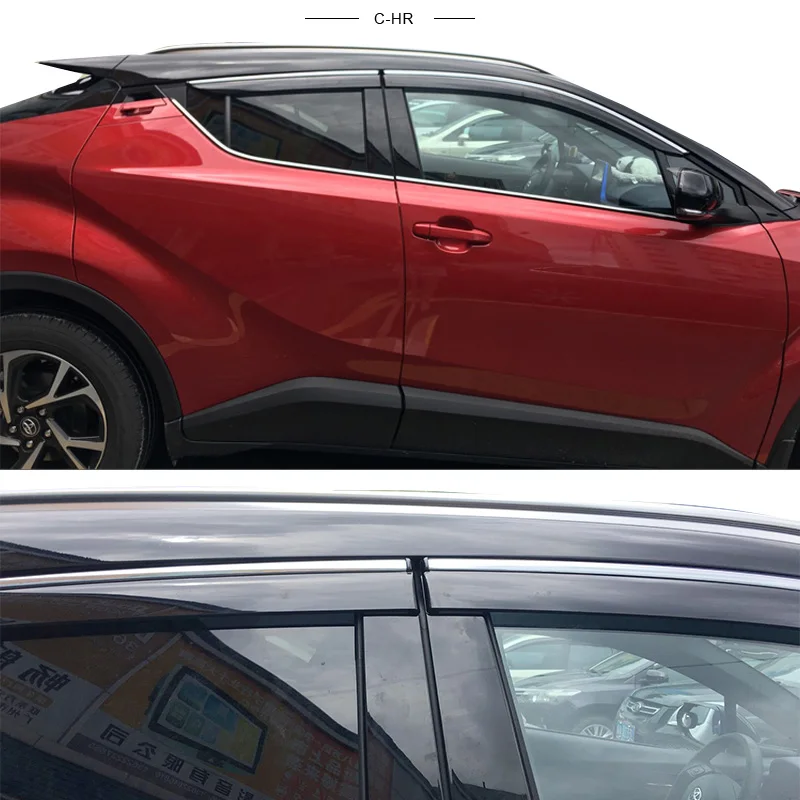 For Toyota C-HR Accessories Door Window Wind Deflecotors Rain Visor Weather Shield car window visor car window deflectors