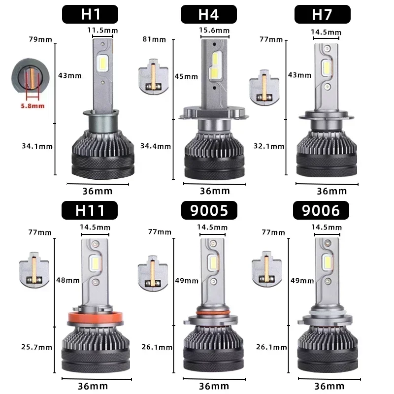 Led Lights DAWNKNIGHT K5C 4300K 110W H7 H4 Led Lamp Double Copper Tube 3000K Car H1 H11 HB3 9005 HB4 9006 Headlight Bulb