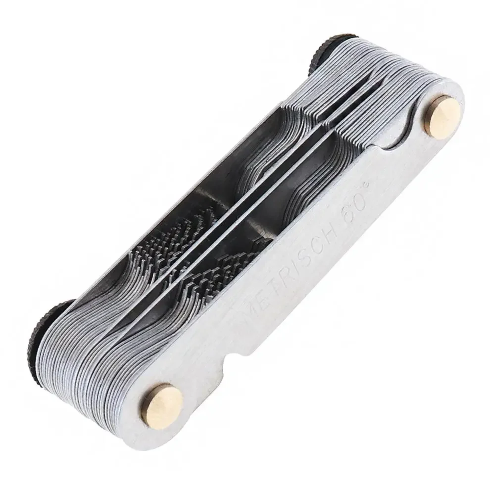 Metric British US 58 PCS Blade Thread Gauges 55 Degree and Metric 60 Degree Thread Pitch Gauges Used for Measuring Tools