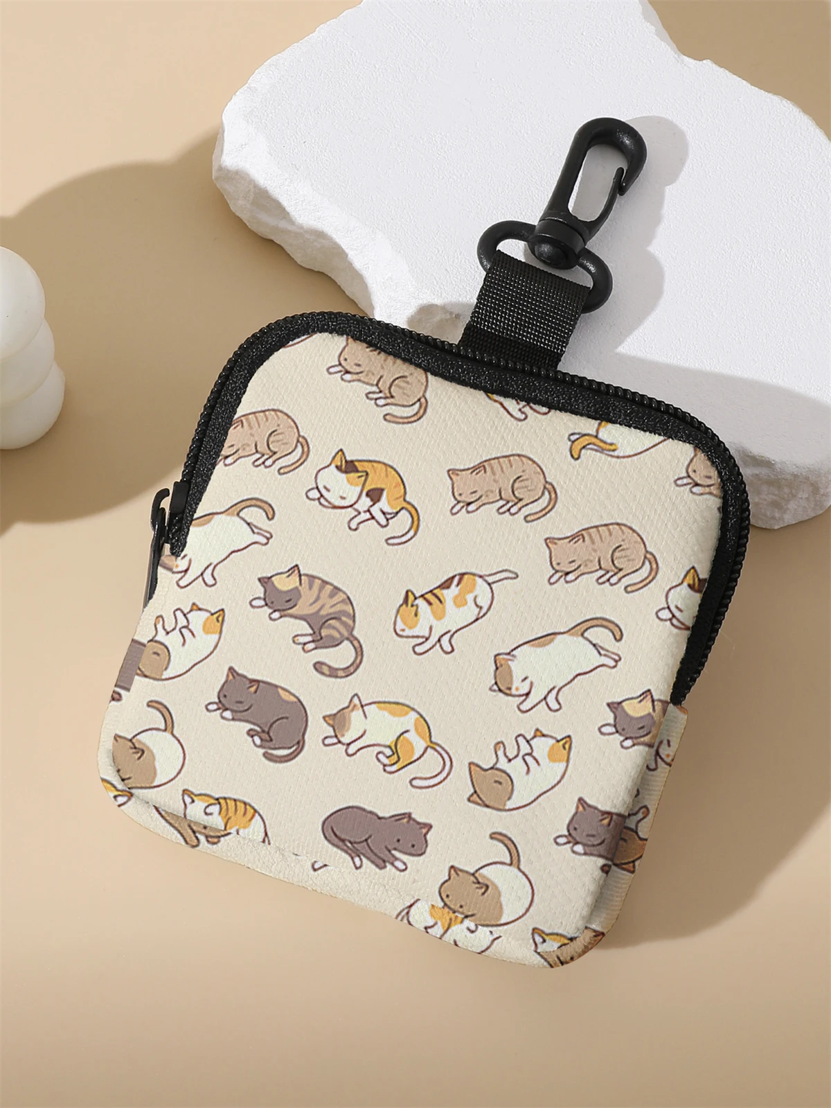 1 cat patterned large capacity coin wallet, digital printed coin wallet, and storage bag are ideal choices for gifts