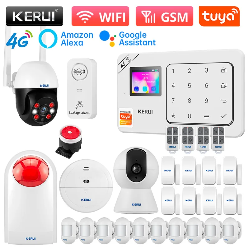 433MHZ Anti-theft Alarms 4G+WiFi Wireless Home Alarm System Kit Tuya Smart Burgl