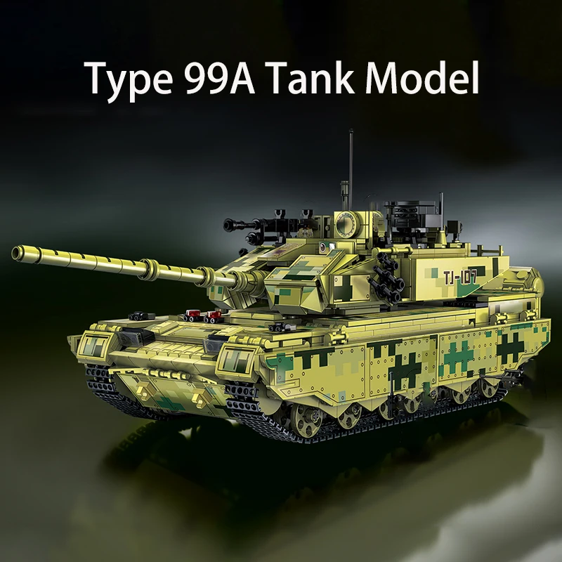 WW2 밀리터리 대형 메인 배틀 탱크 빌딩 블록, 제 2 차 세계 대전 피규어 벽돌 모델, 성인 어린이 조립 완구, 99A