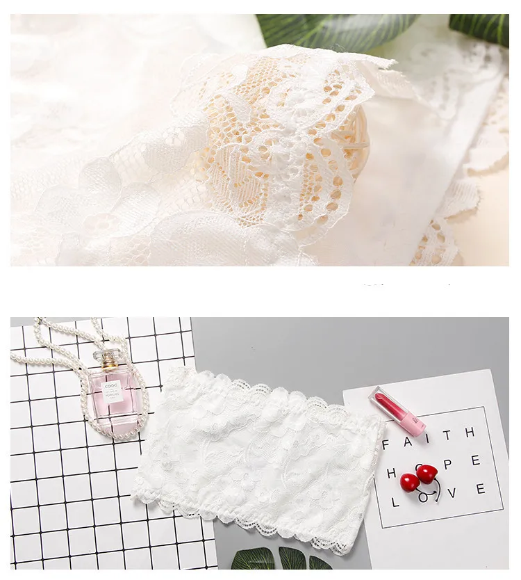 One Piece Sexy Lace Tube Tops Women Push Up Invisible Bra Intimates Strapless Bustier Bandeau Wrapped Chest Thin Bralette Top