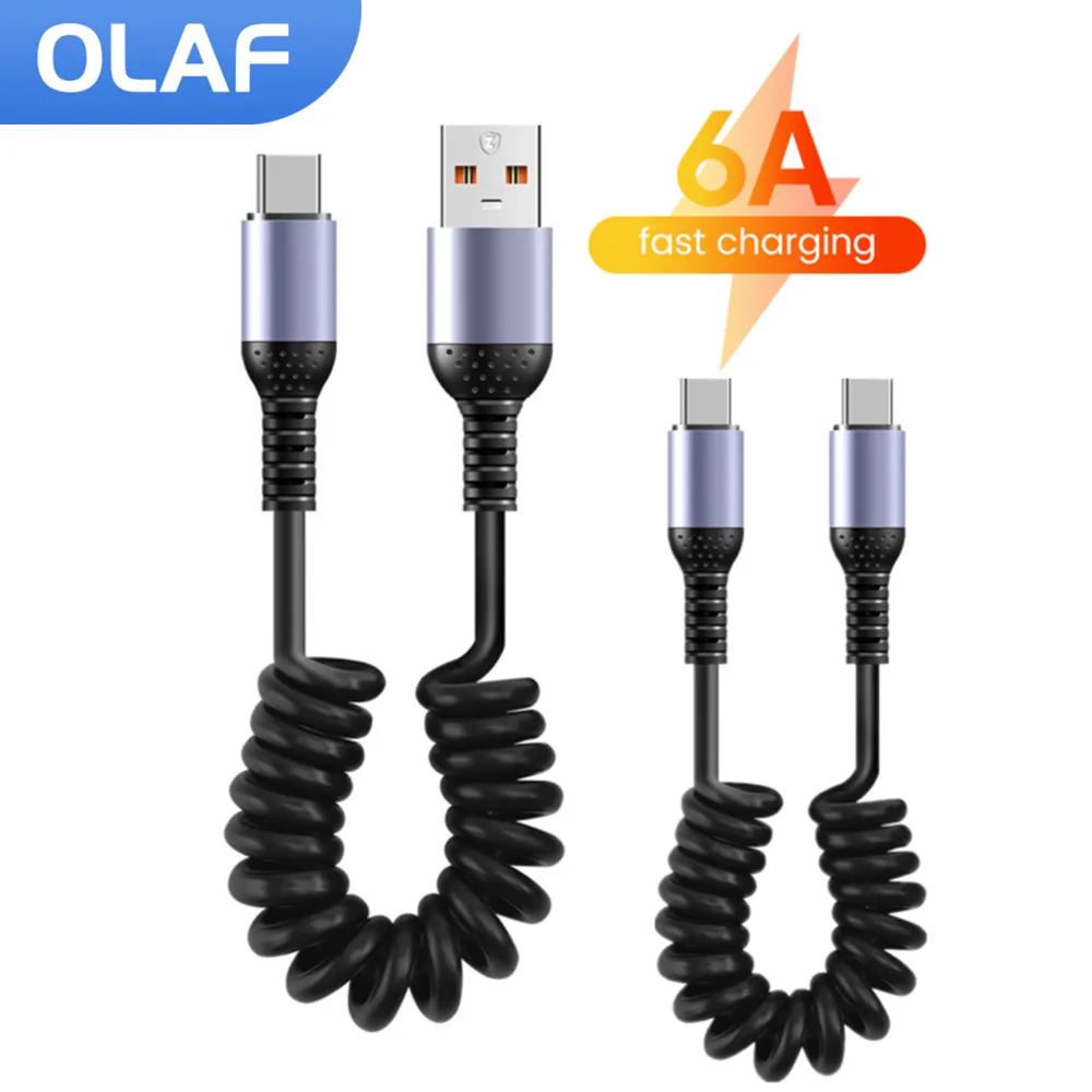 Olaf 66W 6A Fast Charging Type C Cable Spring Car USB Cable for iPhone 15 Samsung Xiaomi Redmi Huawei Phone Charger USB C Cable BEST SELLERS Olaf 66W 6A Fast Charging Type C Cable Spring Car USB Cable for iPhone 15 Samsung Xiaomi Redmi Huawei Phone Charger USB C Cable BEST SELLERS