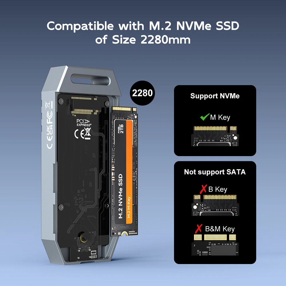 MAIWO ð ǳ  4.0 ϵ ̺ ̽, 40Gbps USB 4 M.2 NVMe SSD Ŭ, M2 to C Ÿ, ˷̴ ȣȯ Ʈ 3/4