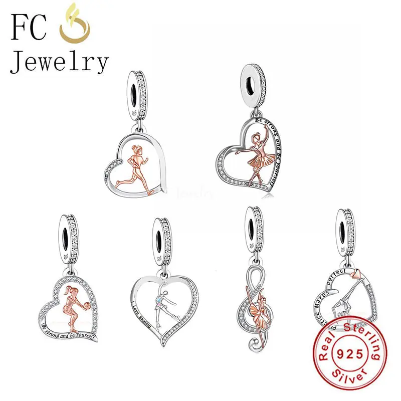 Fit Original Pan Charms Bracciale 925 Silver Ballerina Ballet Girl Dance Be Strong And Be Yourself Bead For Making Women Berloque
