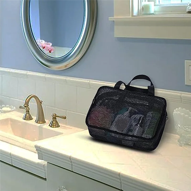 Large-Capacity Bath Bag Mesh Drain Bath Bag Cosmetic Portable Portable Storage