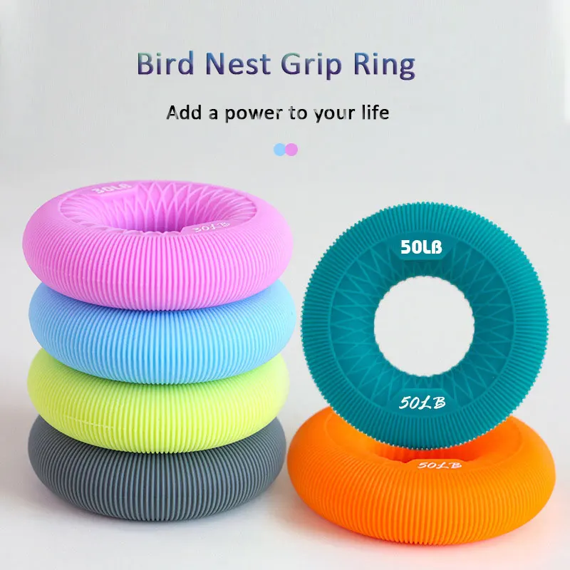 Silicone-Hand-Grip-30-60LB-Finger-Trainer-Grip-Ring-Exercise-Carpal ...