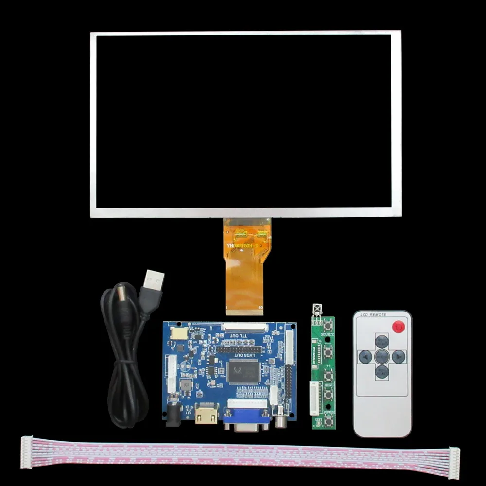 9 Inch Screen Display LCD TFT Driver Control Board HDMI-Compatible VGA AV For Development Board Raspberry Pi Monitor