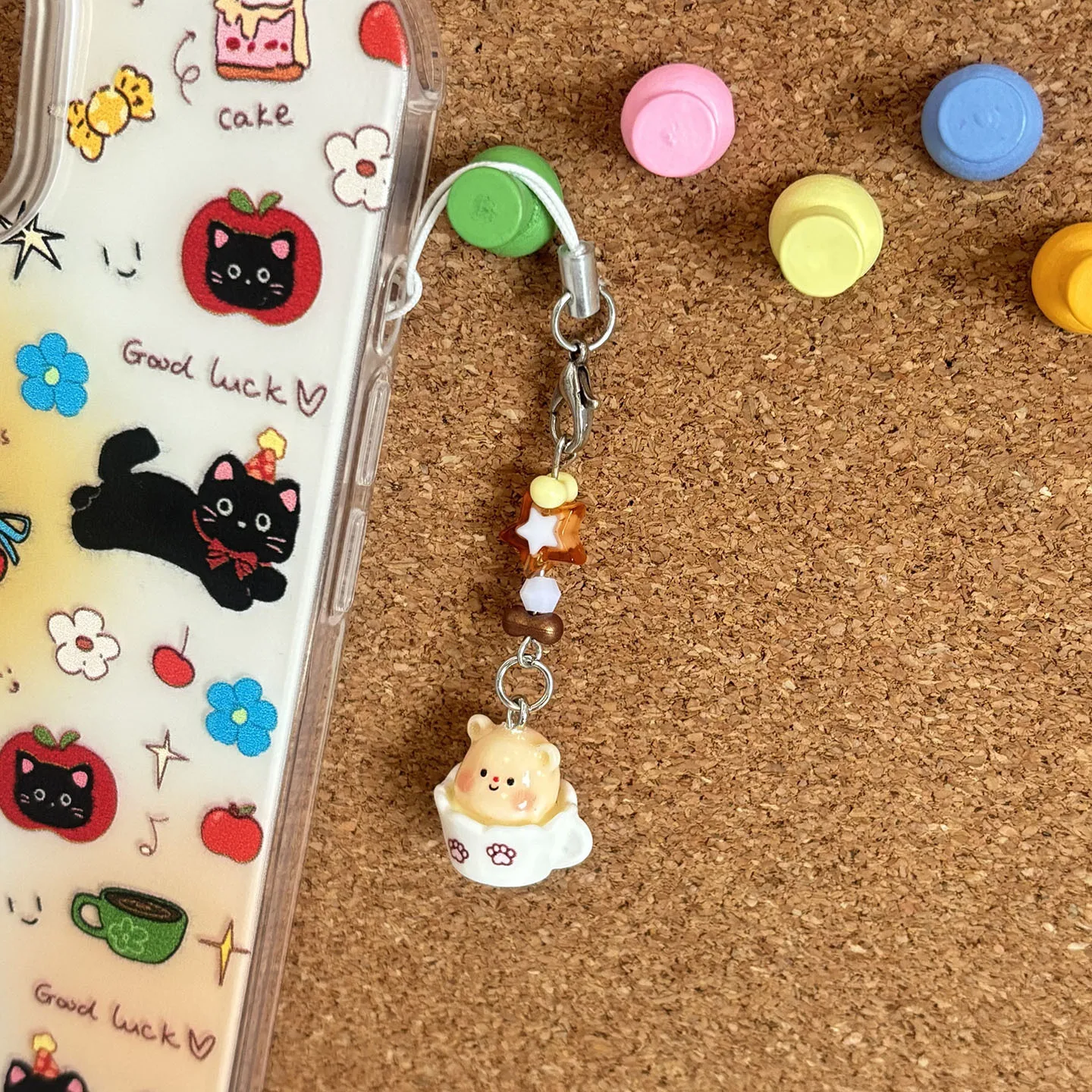 작은 곰 열쇠고리 귀여운 곰 펜던트 끈 열쇠고리 창의적인 장식 열쇠고리 키 휴대용 전화 끈 휴대폰