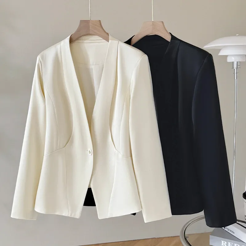 Women's jacket short elegant in polyester asymmetrical zipper light