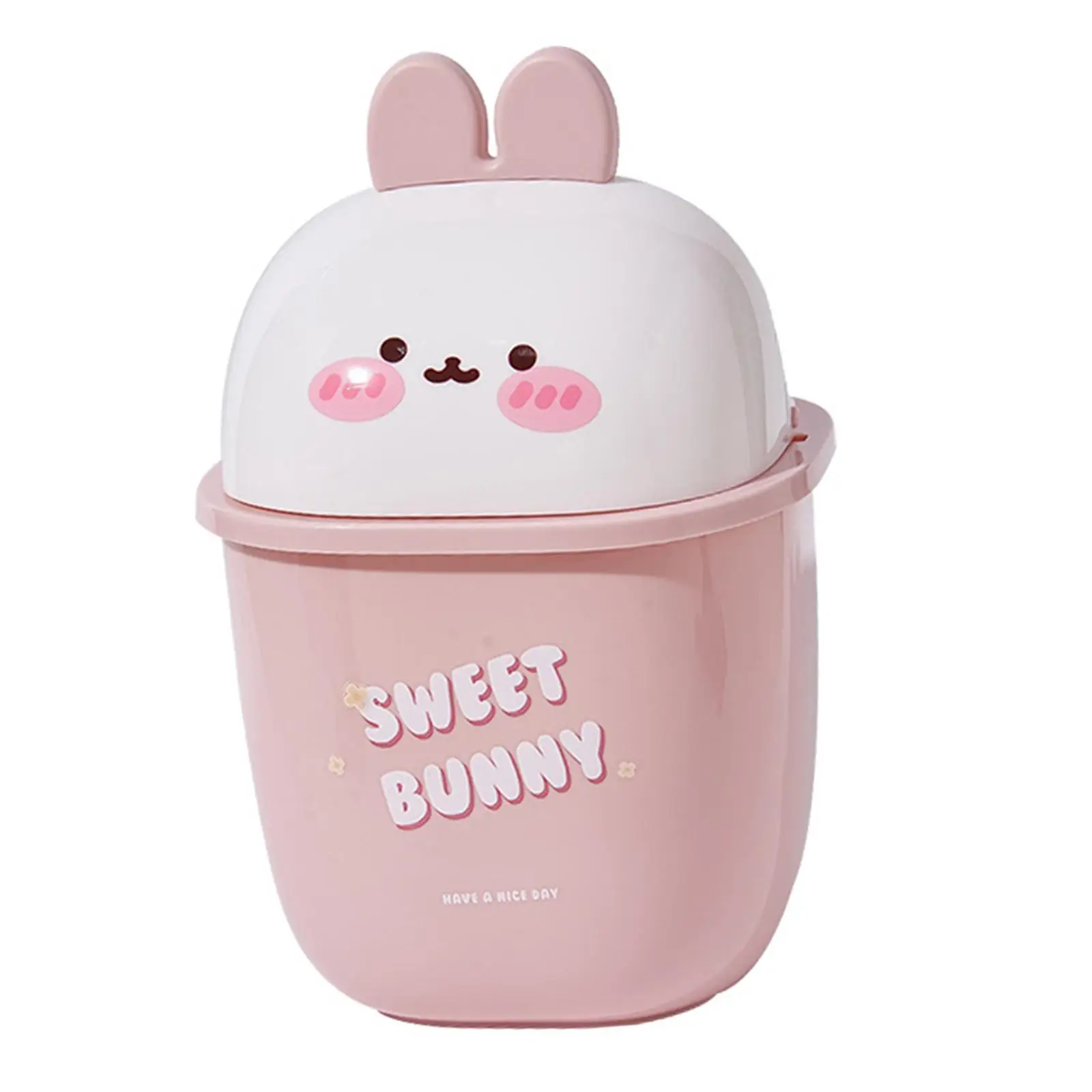 HOLIDYOYO Panda Trash Can Cute Garbage Can With Lid Animal Shape Waste Bin Plastic Wastebasket Rubbish Bin For Kitchen Office Home Living Room Bedroom