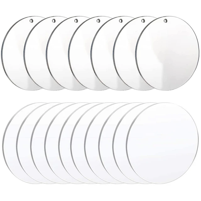 15/30/50PCS Clair Acrylique Cercle Disque avec Trou pour la Peinture,  Feuille Acrylique Ronde Blancs Ornements pour BRICOLAGE, Artisanat D'art,  Gravure - AliExpress