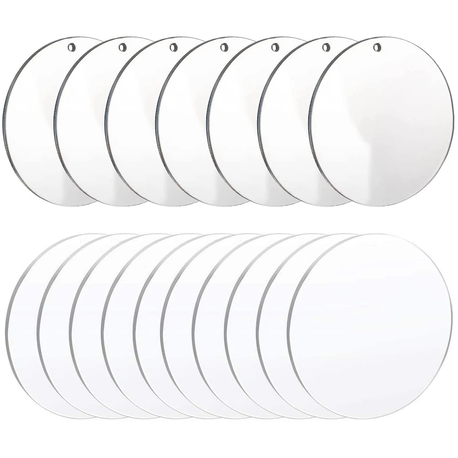 15/30/50PCS Clair Acrylique Cercle Disque avec Trou pour la Peinture,  Feuille Acrylique Ronde Blancs Ornements pour BRICOLAGE, Artisanat D'art