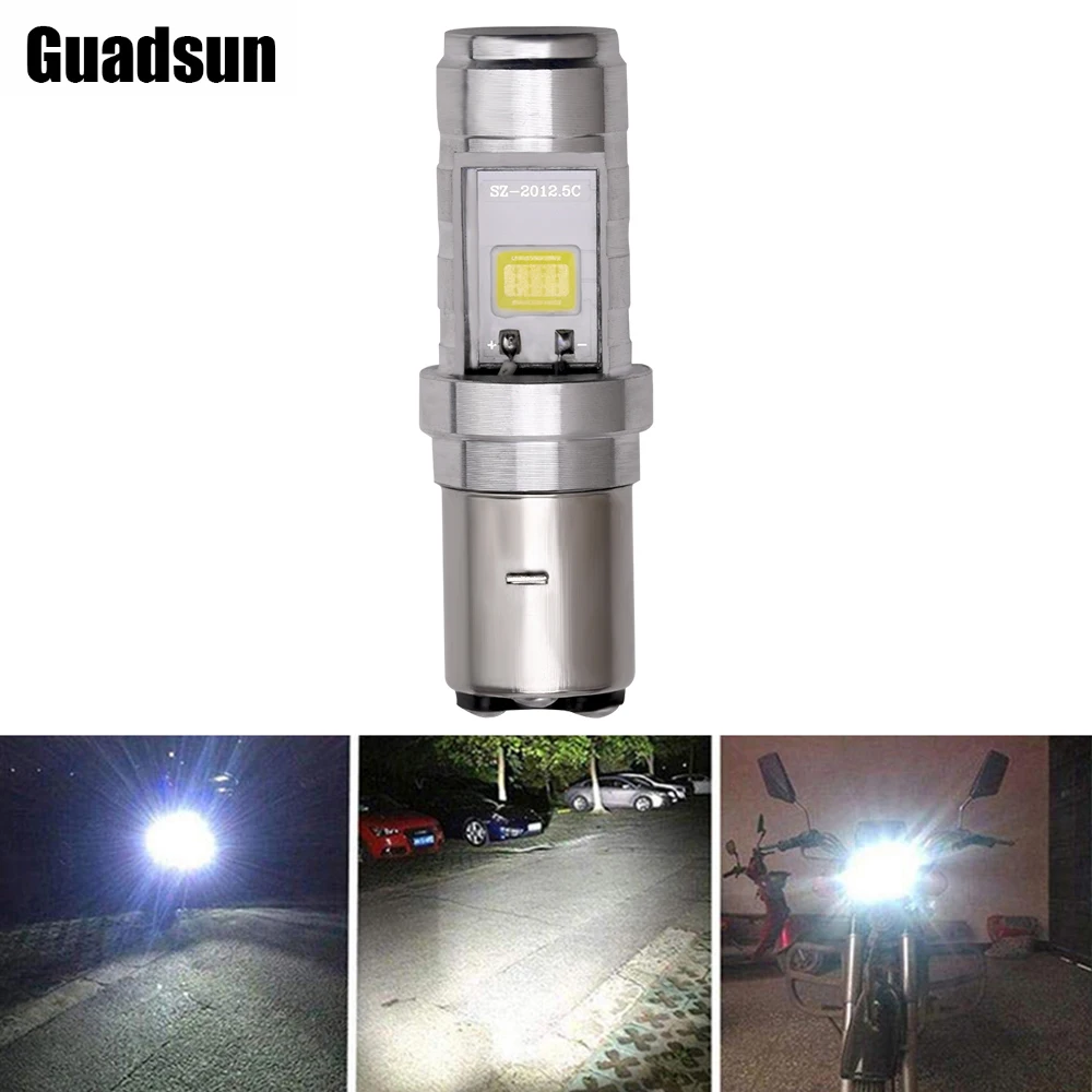 

Guadsun LED Motorcycle Headlight Accessories Super Bright COB BA20D Socket High Low Beam White 12V Bulb 6000K For Motorbike