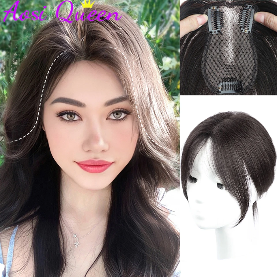 

AOSI Eight-character Bangs Wig For Women With High Hair Volume And High Skull Covering Gray Hair Replacement Wig