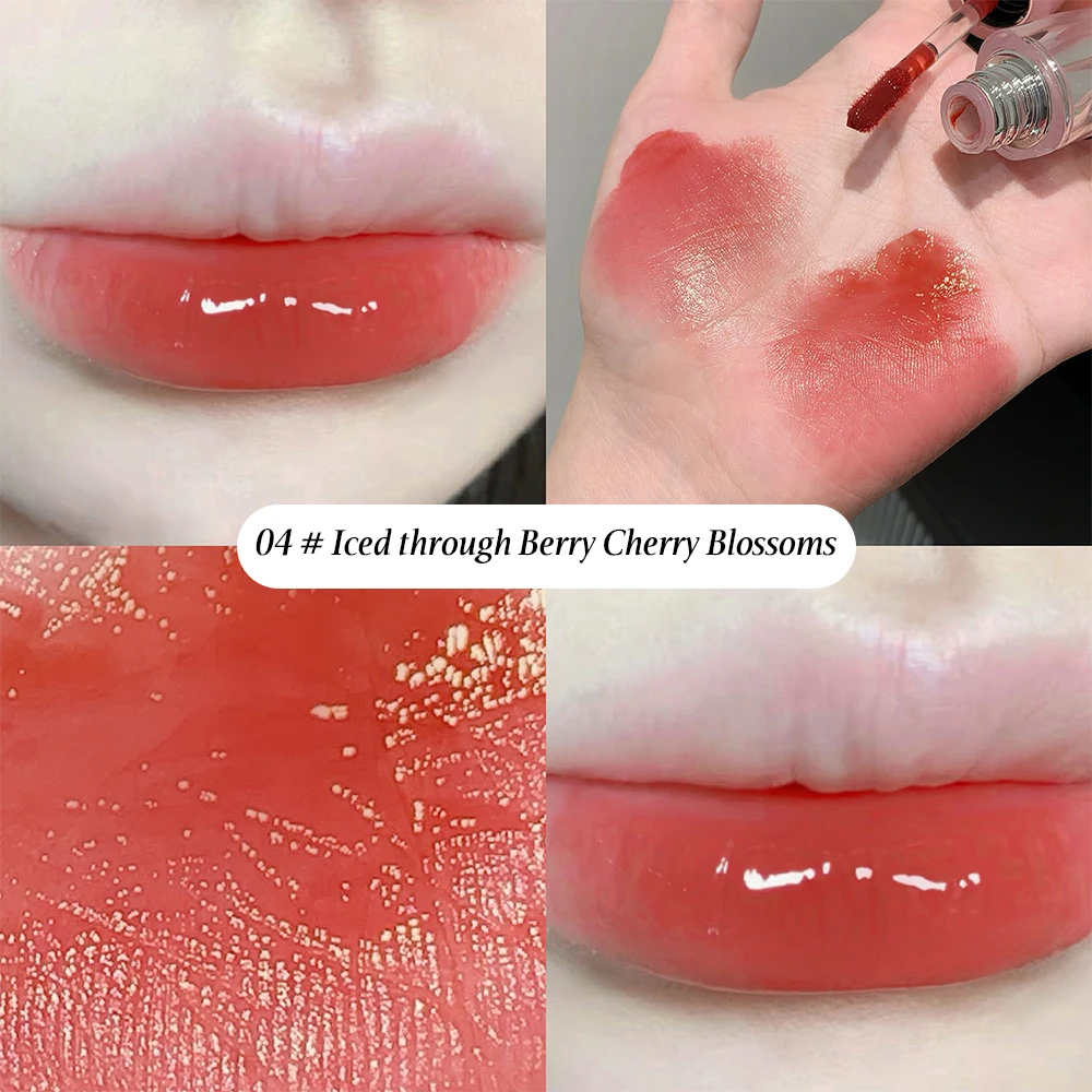 SHAQINUO 6 Colors Of Water Mirror Lip Glaze, Moisturizing Lip Gloss Pink Packaging Cute Girly 4