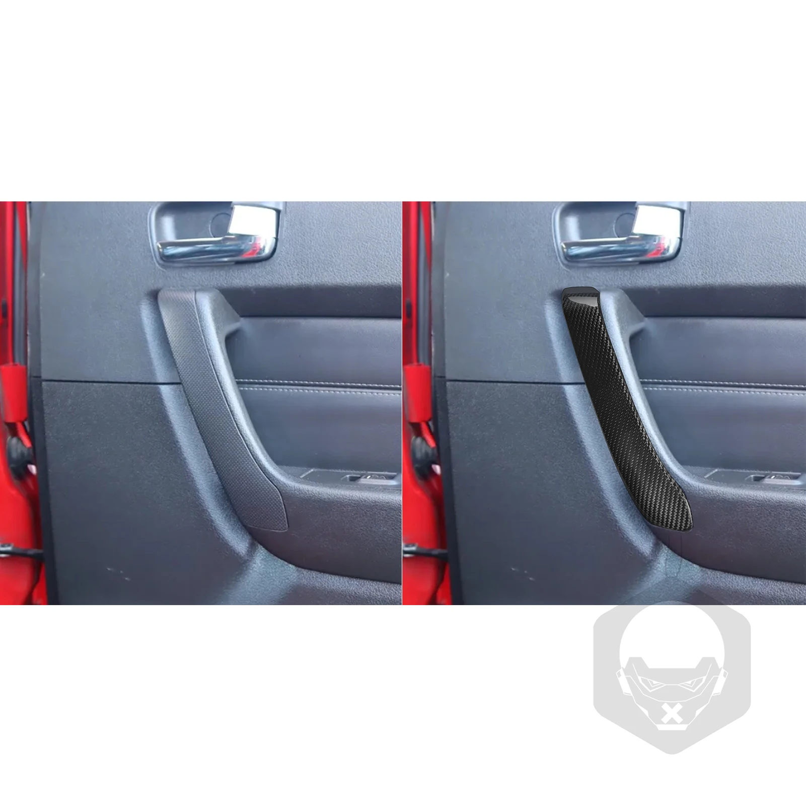 For Hummer H3 2007 2008 2009 2010 Front Door Armrest Panel Trim Cover Real Carbon Fiber Hardware Refit Car Interior Accessorie