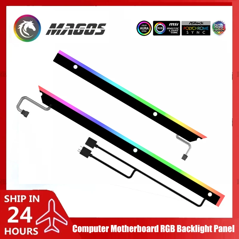 Desktop Computer Motherboard Backlight Panel 5V ARGB LED Strip Strip-shaped MATX / ATX M/B Light Pollution 2Pcs/Pack
