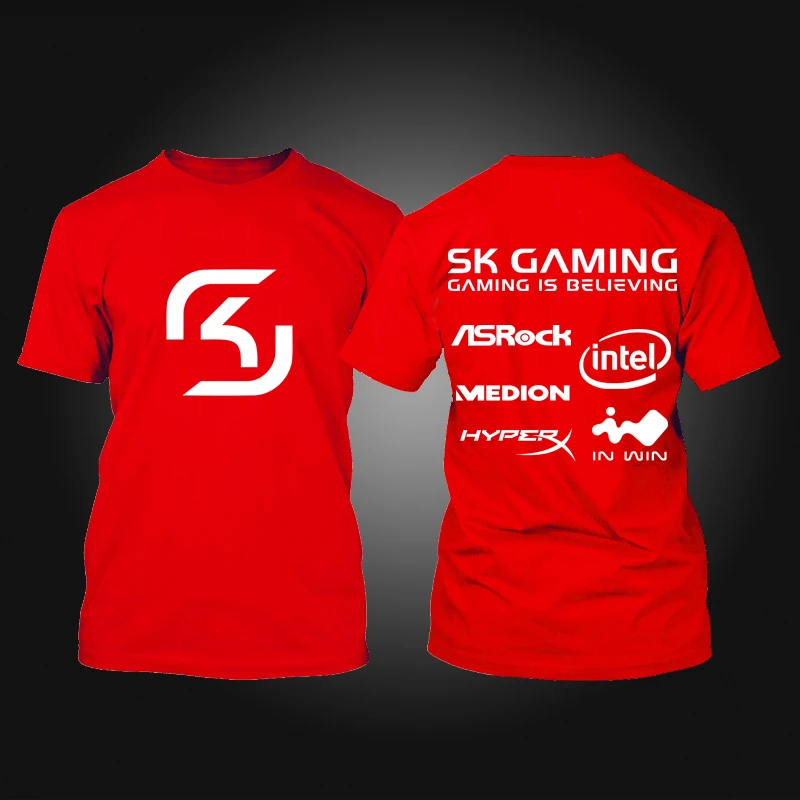 New CSGO Anti Terrorist SK Gaming Team T Shirt Elite Uniform Crew Neck Summer Autumn Esports Streetwear Pro Player Design