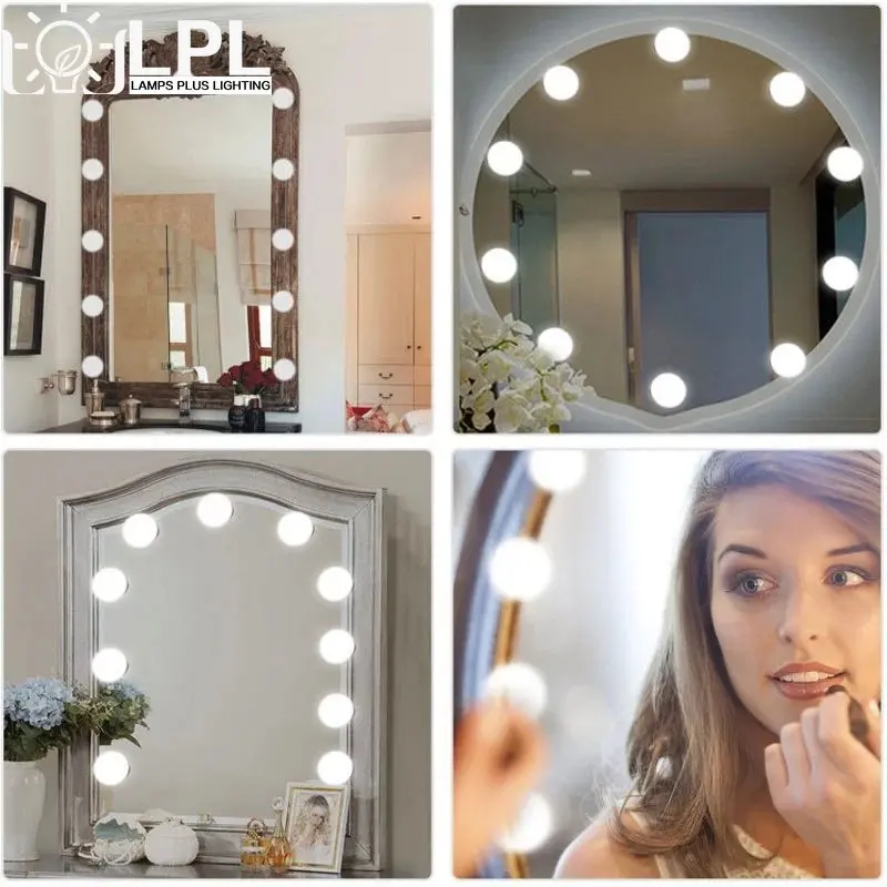 kit de lumière LED pour miroir cosmétique de courtoisie de Hollywood pour  maquillage, lampe de coiffeuse table,4 mètres,10 ampoules LED, miroir non