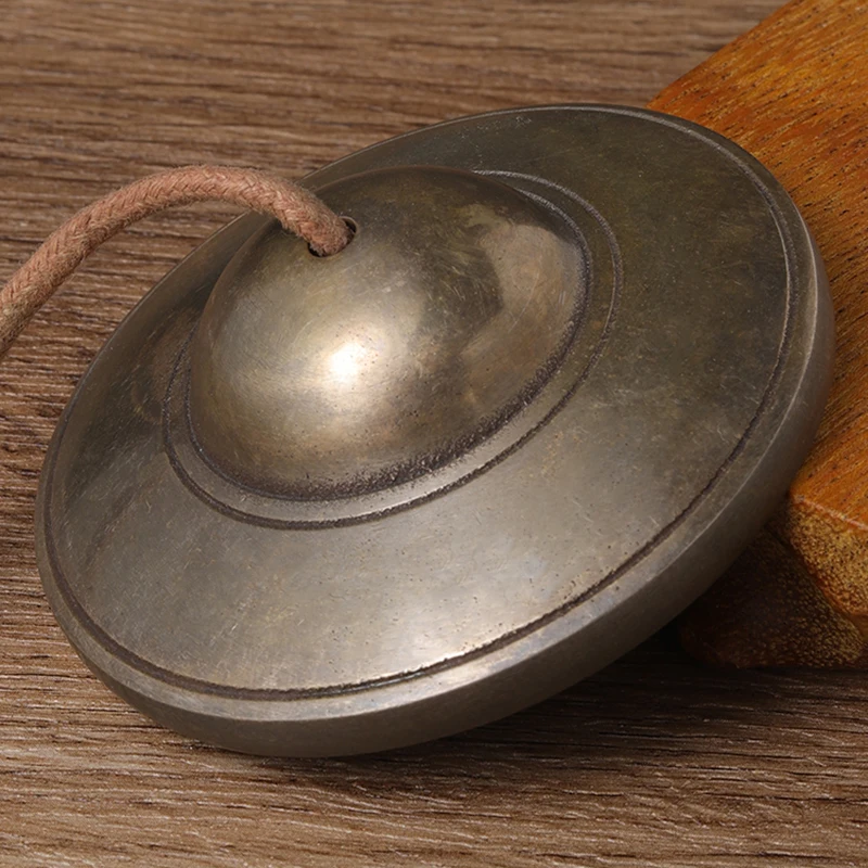 7.8cm Handmade Brass Tinkle Bell Vintage Buddhist Tingsha Bells Cymbal Yoga Meditation Sound Healing Bell Musical Instrument