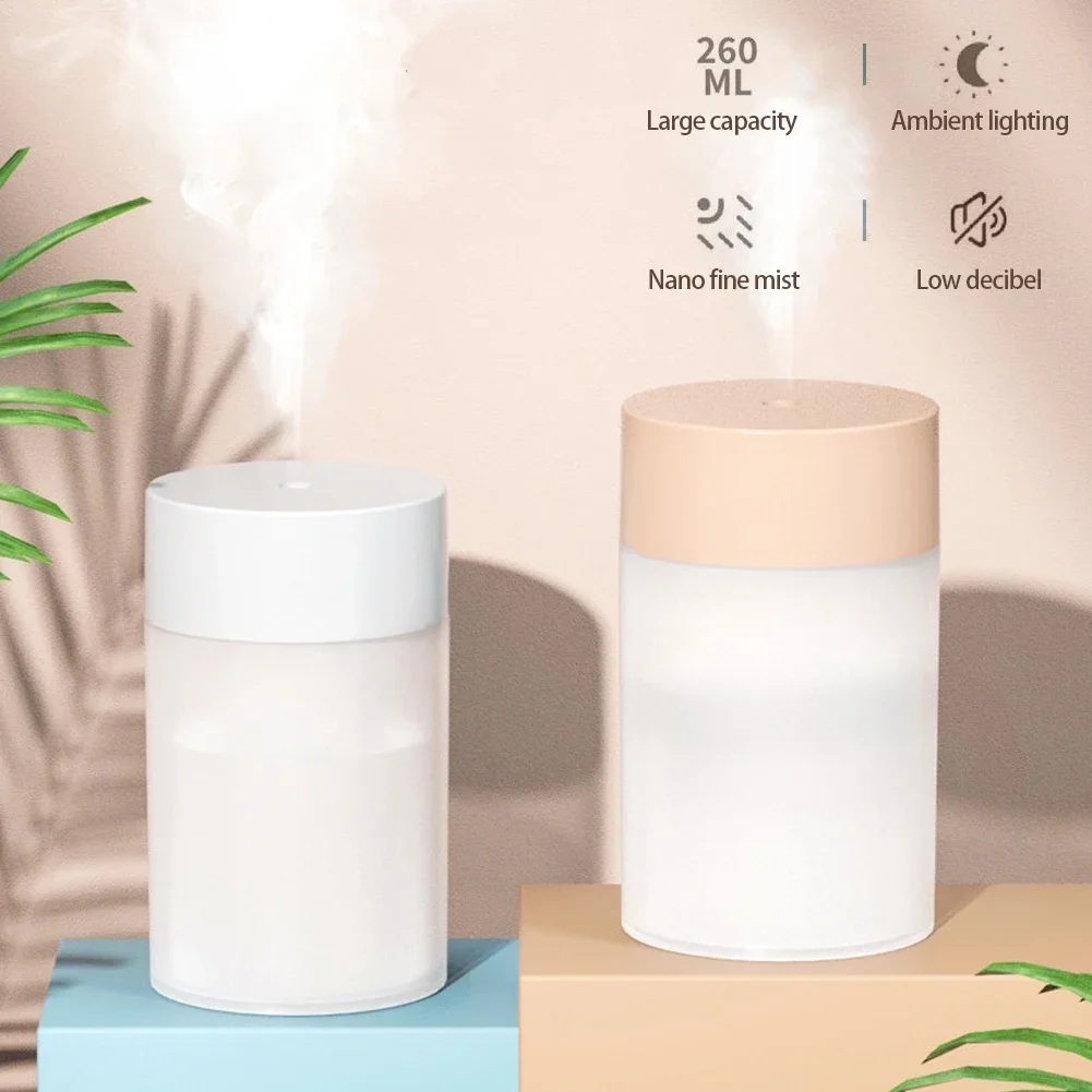 Description Picture 2 of item260ML Mini Humidifier USB Ultrasonic Air Humidifier LED Lamp Essential Oil Diffuser Car Purifier Aroma Anion Mist Maker Portable