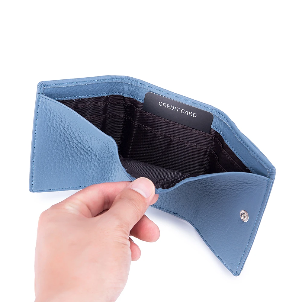 Womens Wallets and Purses Genuine Leather Fashion Small Wallet with Mini Coin Pocket Rfid Blocking Purse Designer Portfel Damski