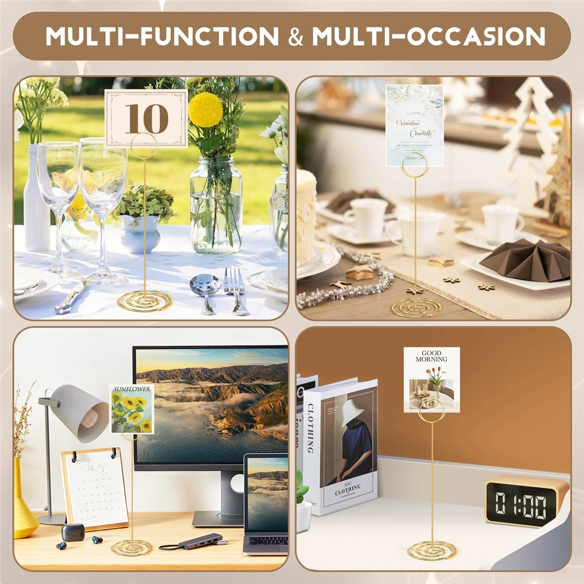 10Pcs Table Number Holders 8.75 Inch Place Card Holder Tall Table Number Stands for Wedding Party Graduation Reception place card holders