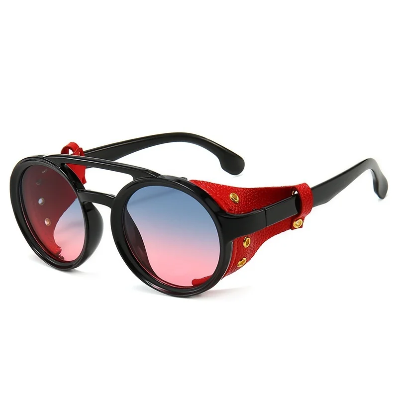 2022 Fashion SteamPunk Sunglasses Men Round Side Mesh Style