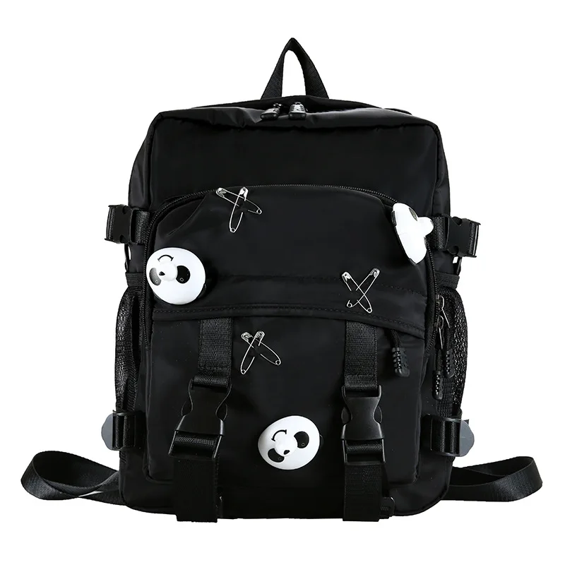 

Harajuku Punk Backpacks for Men Women Couple Cute Panda Schoolbag Teenage Students Y2K Travel Backpack Shoulder Crossbody Bags