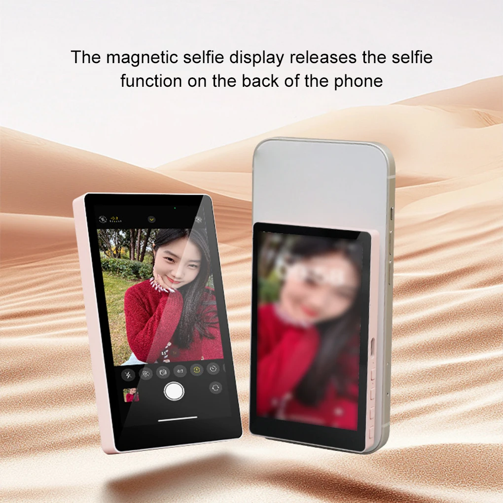 for Smartphone Rear Camera Magnetic Phone Selfie Monitor Screen for iPhone Android Wide Angle Shots Selfie Vlog Live Stream