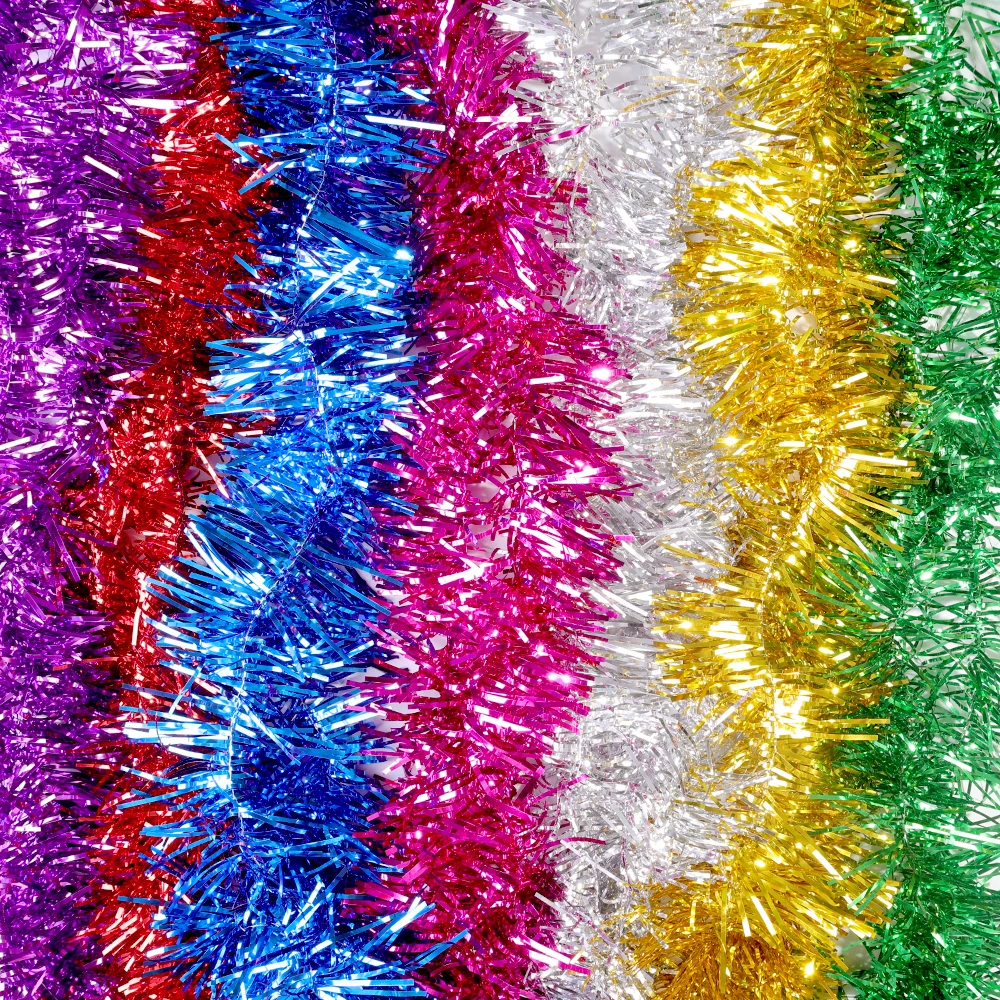 thumbnail image 1 of Guirnalda de cintas navideñas de colores de 1,5/30 m, cintas de oropel para envolver árboles de Navidad, decoraciones para fiestas de año nuevo, bodas y bares, 1 of 5
