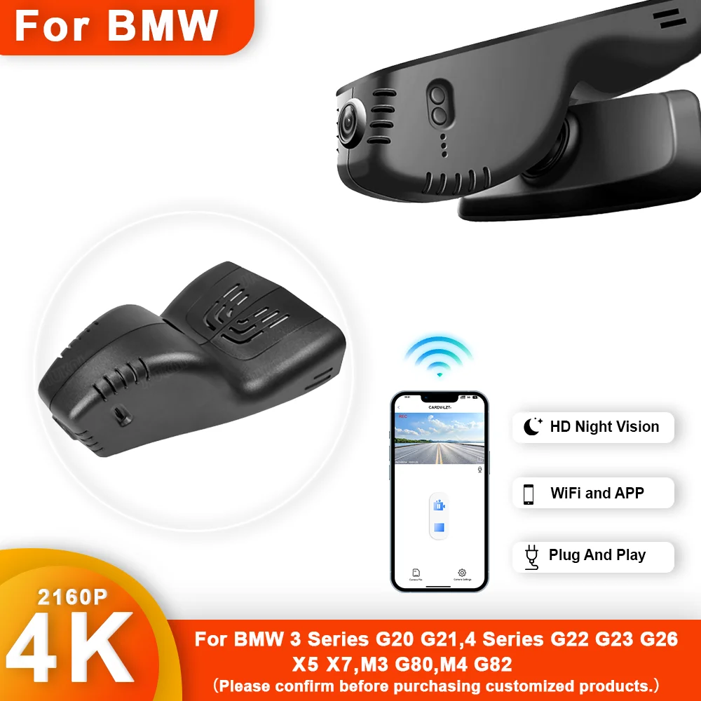 4K HD 2160P Plug and play Dash Cam For BMW 3 Series G20 G21 4 Series G22 G23 G26 X5 X7 M3 G80 M4 G82 Car Dvr ashcam