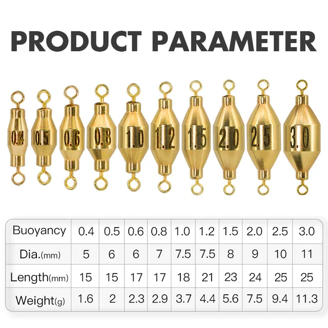 Brass Sinker Fishing Tackle Accessories Anti-Corrision 360 Degree Rotation Two Swivels Copper Weight Down Sinker Incline Surface 3