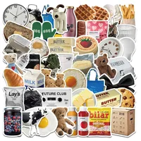 50pcs Ins Style Cartoon Milk Butter Food Stickers Aesthetic Phone Bike Wall Scrapbook Waterproof Sticker for Kids Toys Gifts 1