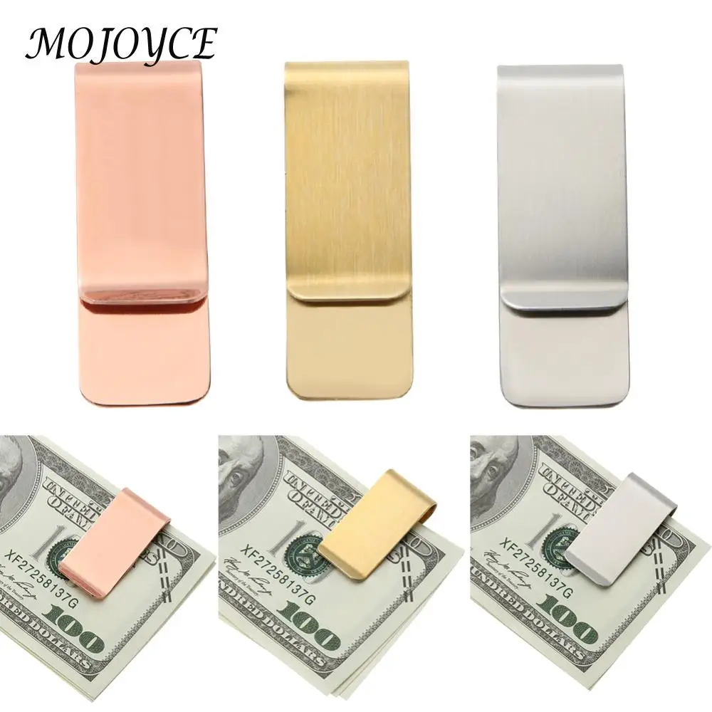Stainless Steel Print Silver Cash Clamp Creative Business Banknote Folder Portable Minimalist Multifunctional for Pocket Purse