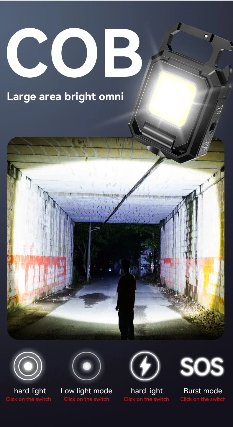 Description Picture 5 of itemMini Flashlight 1000MAH Multi-Function Key Dual light Source Bright Emergency Work light High Brightness Climbing Camping Light