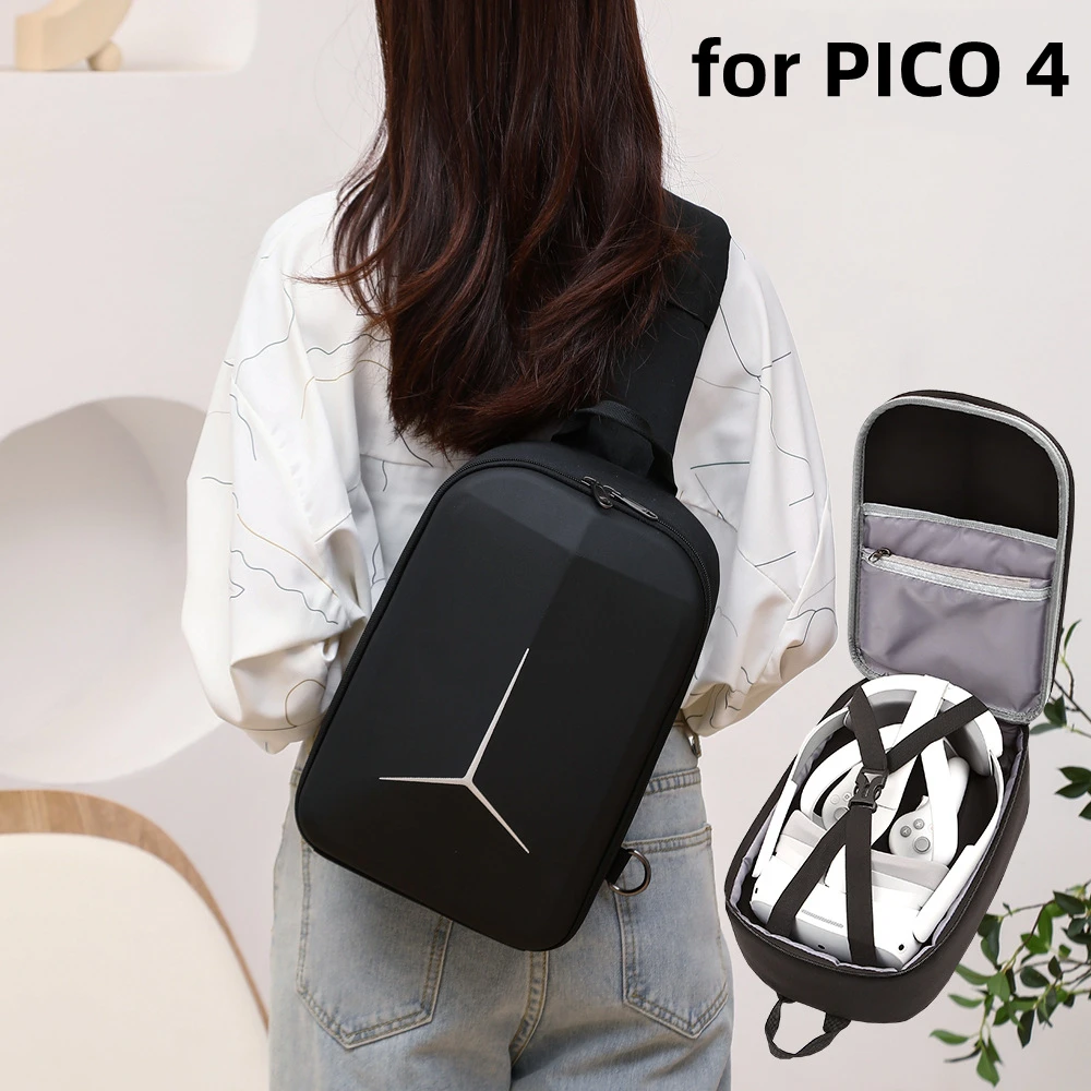 

For PICO 4 Shoulder Bag Chest Bag VR Glasses All-in-one Machine Storage Bag Messenger Bag Fashion Portable Box for Pico 4