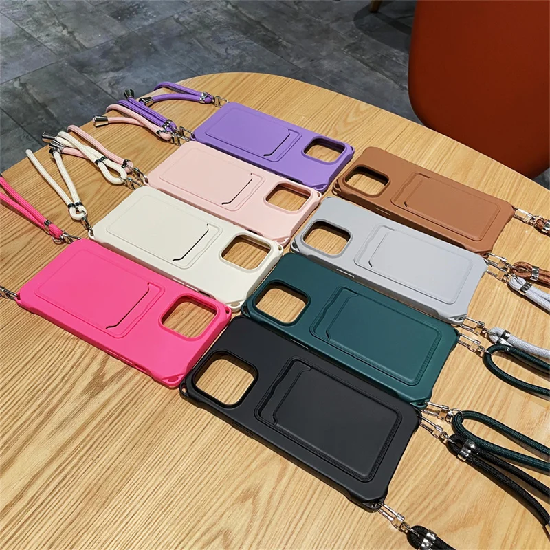 Cover IPhone 13 Trasparente Custodia In Silicone Morbido Con Lanyard Per IPhone 11 12 13 14 15 16 Pro Max - Antigraffio IPhone Portafoglio