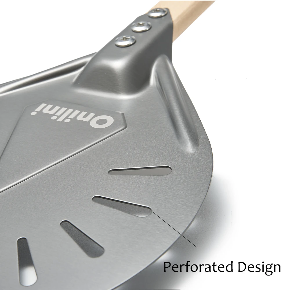 SHANGPEIXUAN 7/8/9 Inch Pizza Turning Peel Hard Anodized Pizza Shovel Aluminum Alloy Shovel Wood Handle Accessories
